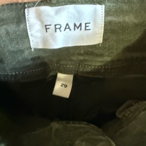 Frame Cinched High Rise Wide Leg Pants Military Green Size 29 - Picture 6 of 12